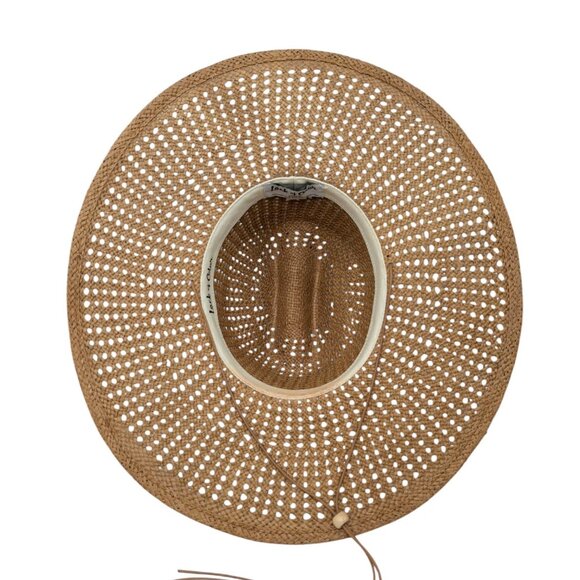 Lack of Color Vista Sun Hat Womens Brown Paper Straw Drawstring Wide Brim Size M - Picture 8 of 14